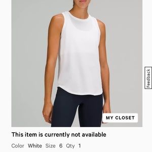 Lululemon High-Neck Running and Training Tank Top
White